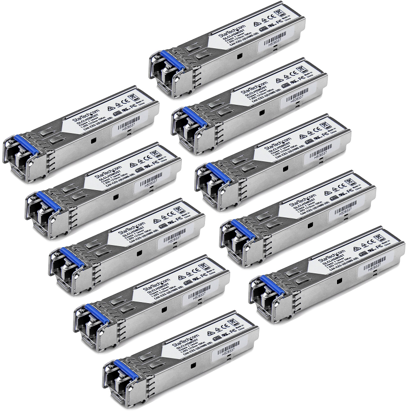 StarTech GLCLHSMD10ST 1GbE Single Mode Fiber SMF Optic Transceiver 10 Pack
